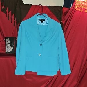 Needs Some Help! Surreal Women's Blue Blazer And Pant Suit(Complete With Stains)